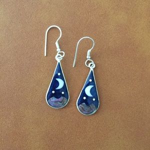 Moon teardrop shell earrings